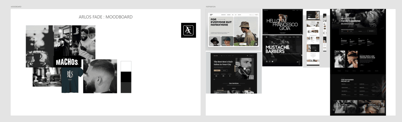 Moodboard med inspiration til Arlos Fade